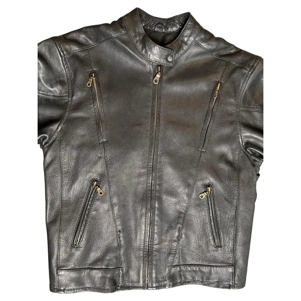 Vintage Harley Davidson Motorcycles Leather Biker Jacket